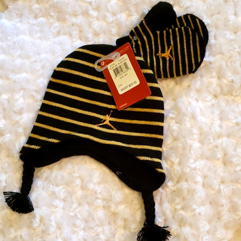 🩵JORDAN hat/mitten kids set